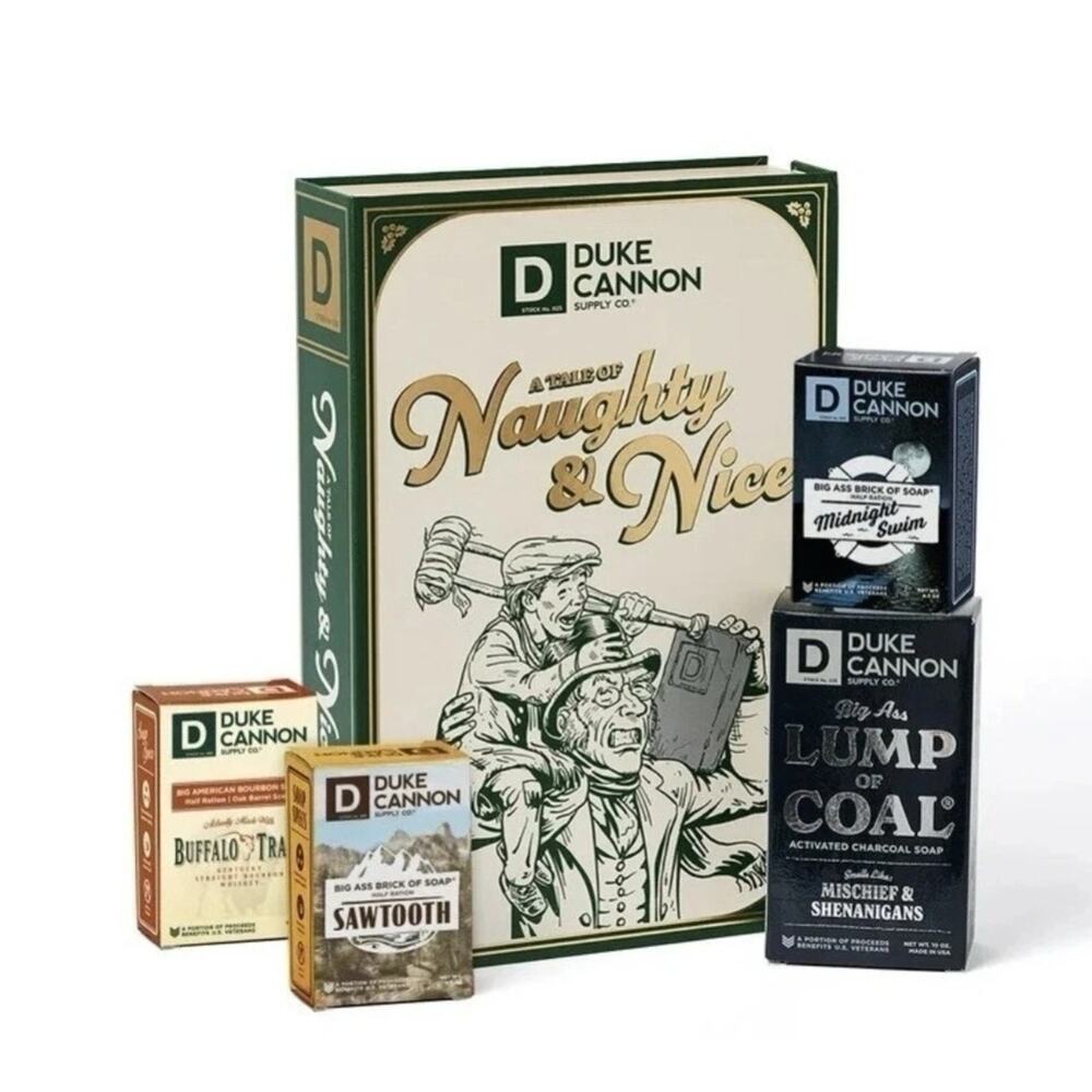 Naughty or Nice Book Of Soaps Gift Set Duke Cannon Gift Set 4 Bars Of Soap New!